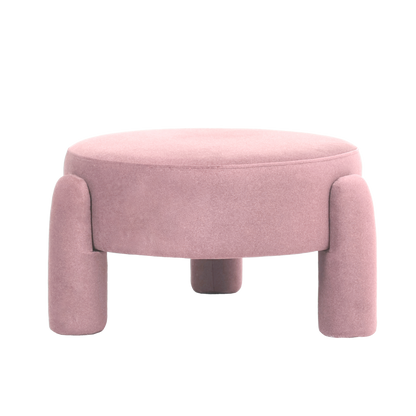 Cresent Velvet Stool 65x65x35cm Rich Blush