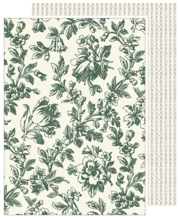 Floral Sonata Tea Towel Set of 2 50x70cm Green & Cream