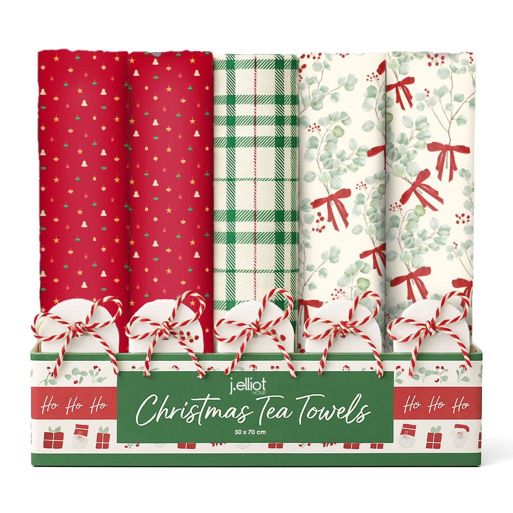 The Festive Collection Tea Towel Gift Set of 20 50x70cm Multi