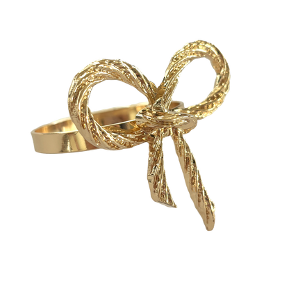 Bow Napkin Ring Set of 4 4.75x4.6x4.8cm Gold