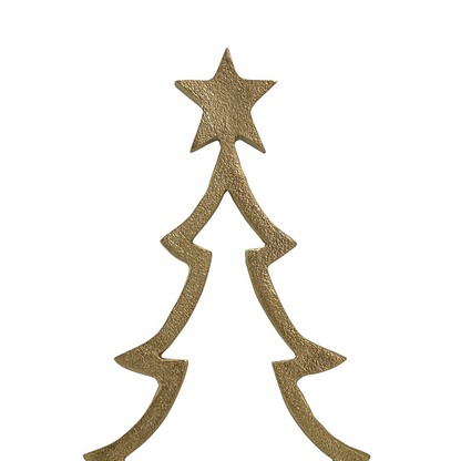 Starlight X-Mas Tree on Wood Base Small 22x7.5x33cm Gold