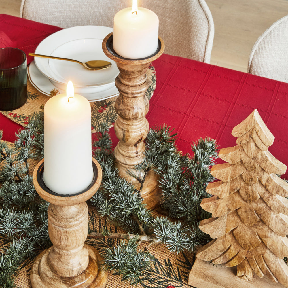Kenn Christmas Candle Holder Large 12x12x30cm Natural