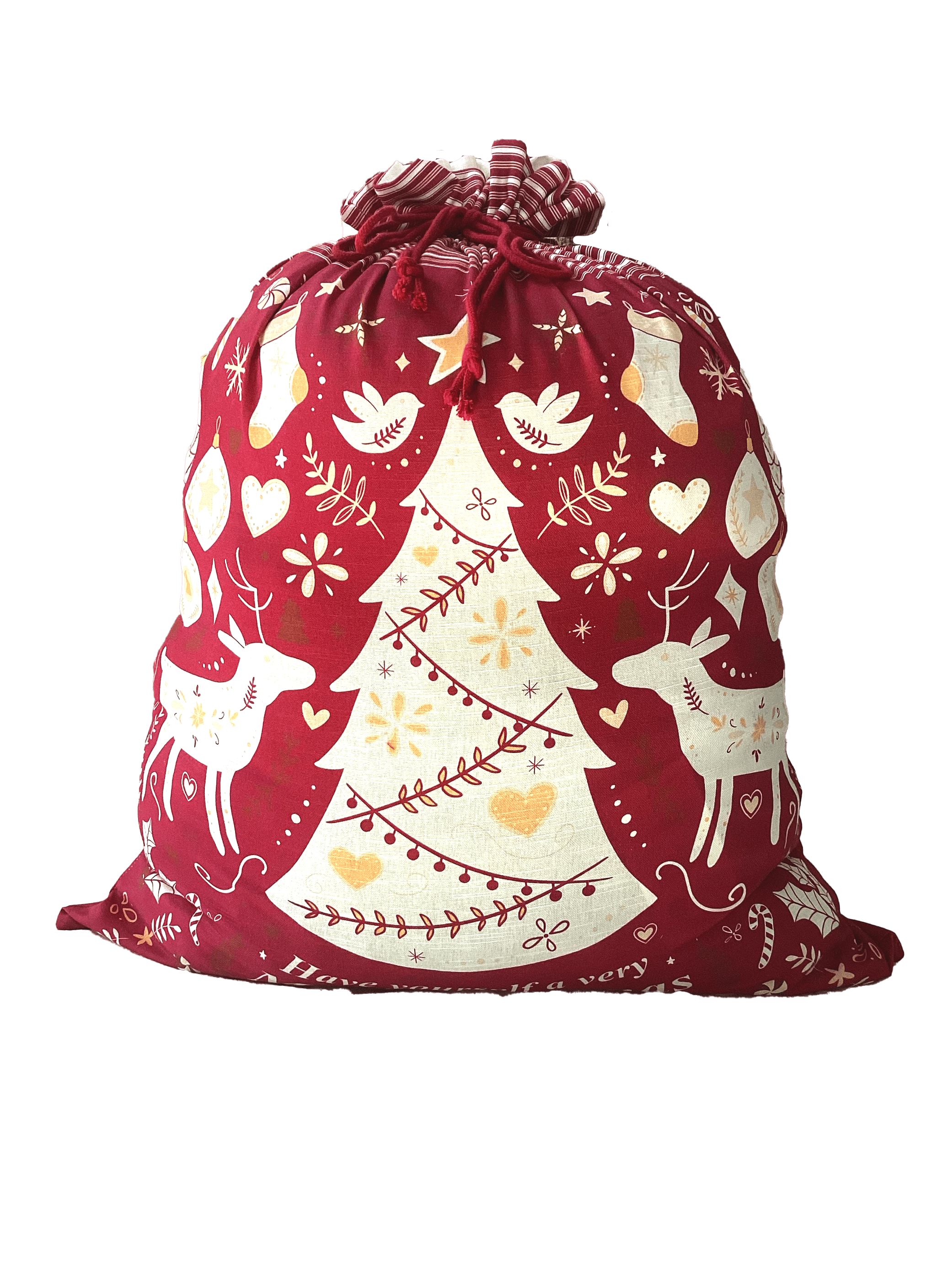 Scandi Yule Santa Sack 60x80x1.5cm Red Multi
