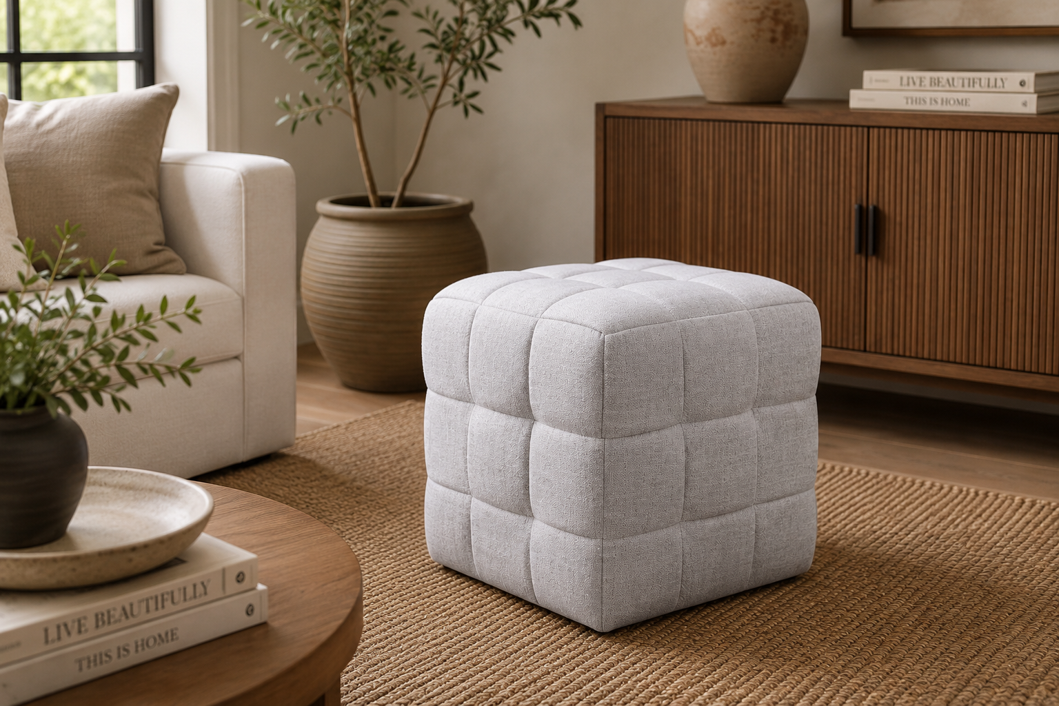 Darcy Ottoman 50x50x50cm Latte
