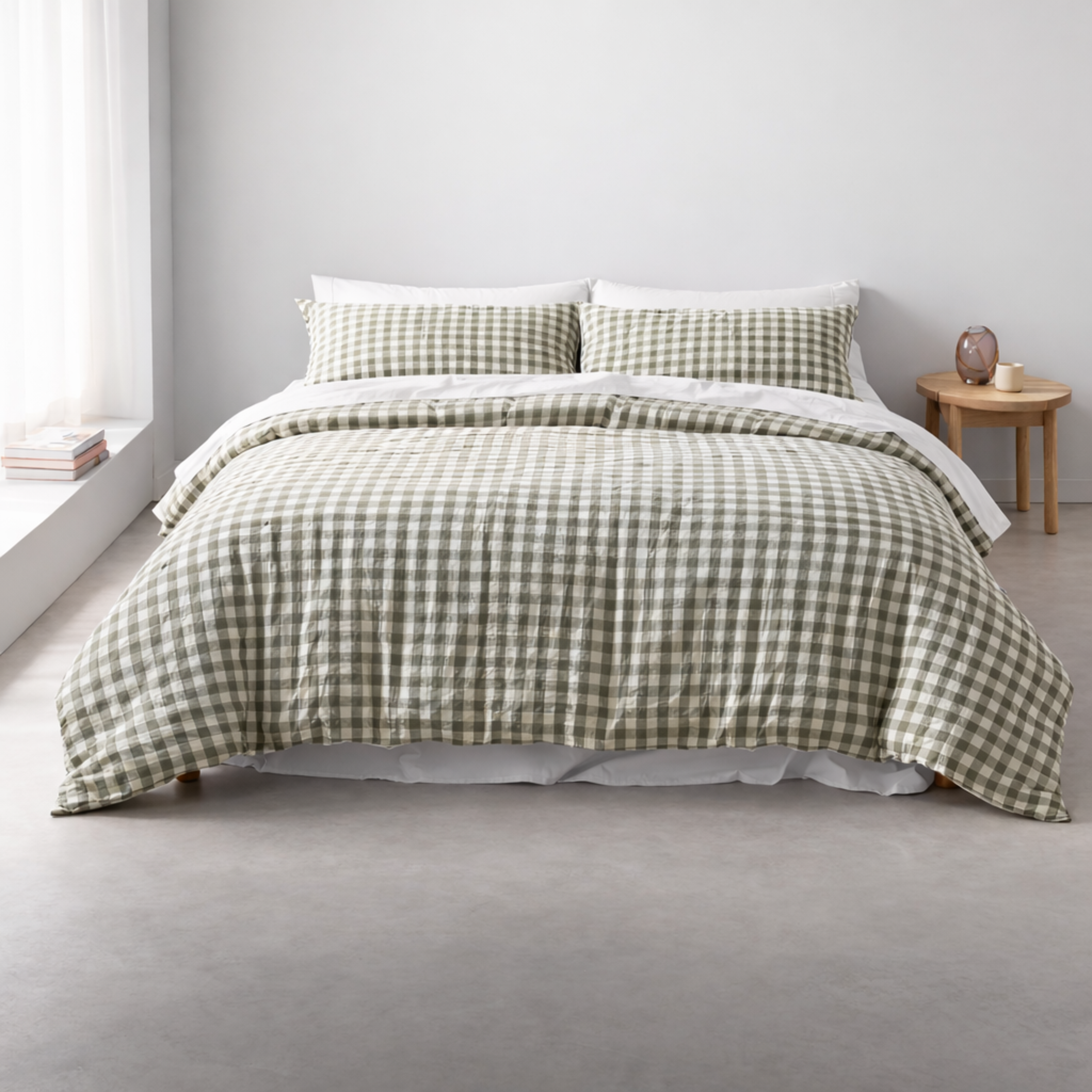 Willow Cotton Seersucker DCS King 245x210cm Green