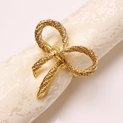 Bow Napkin Ring Set of 4 4.75x4.6x4.8cm Gold