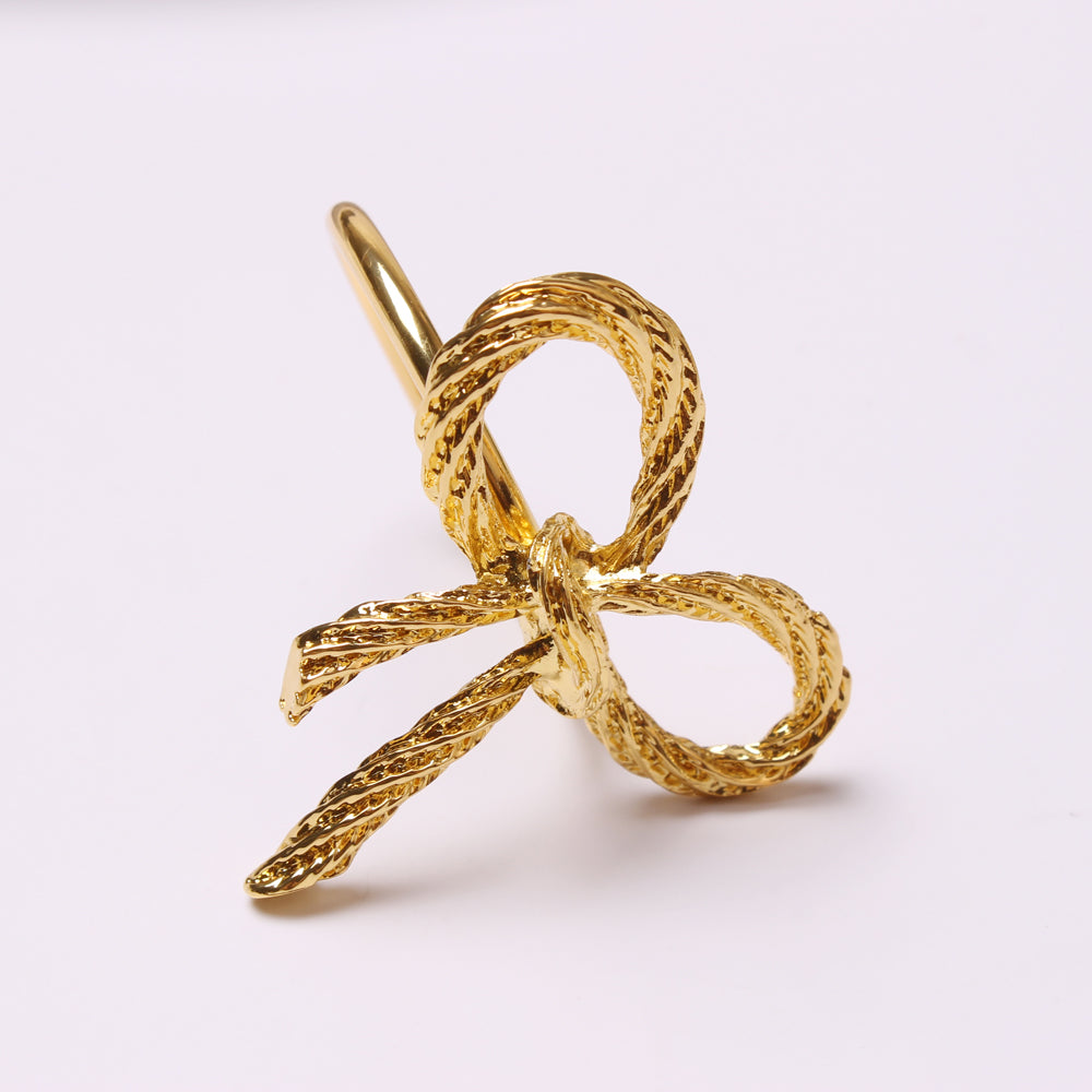 Bow Napkin Ring Set of 4 4.75x4.6x4.8cm Gold