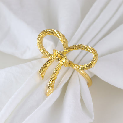Bow Napkin Ring Set of 4 4.75x4.6x4.8cm Gold