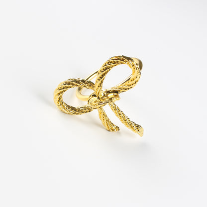 Bow Napkin Ring Set of 4 4.75x4.6x4.8cm Gold