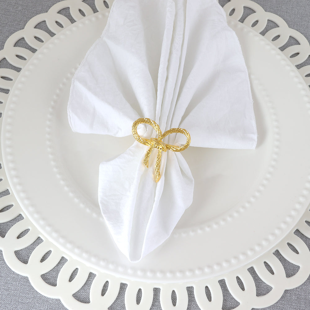 Bow Napkin Ring Set of 4 4.75x4.6x4.8cm Gold