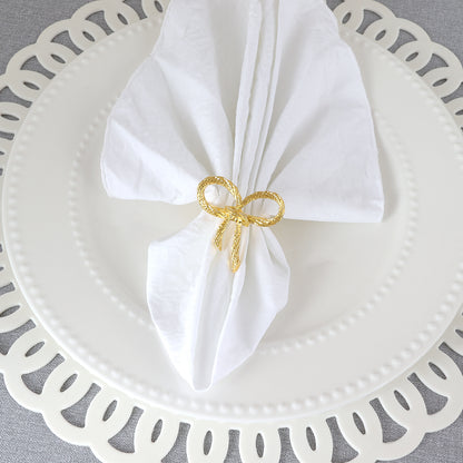 Bow Napkin Ring Set of 4 4.75x4.6x4.8cm Gold