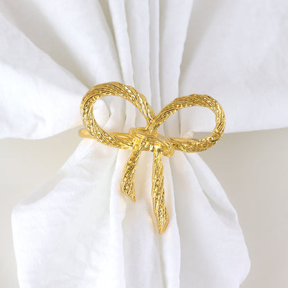 Bow Napkin Ring Set of 4 4.75x4.6x4.8cm Gold