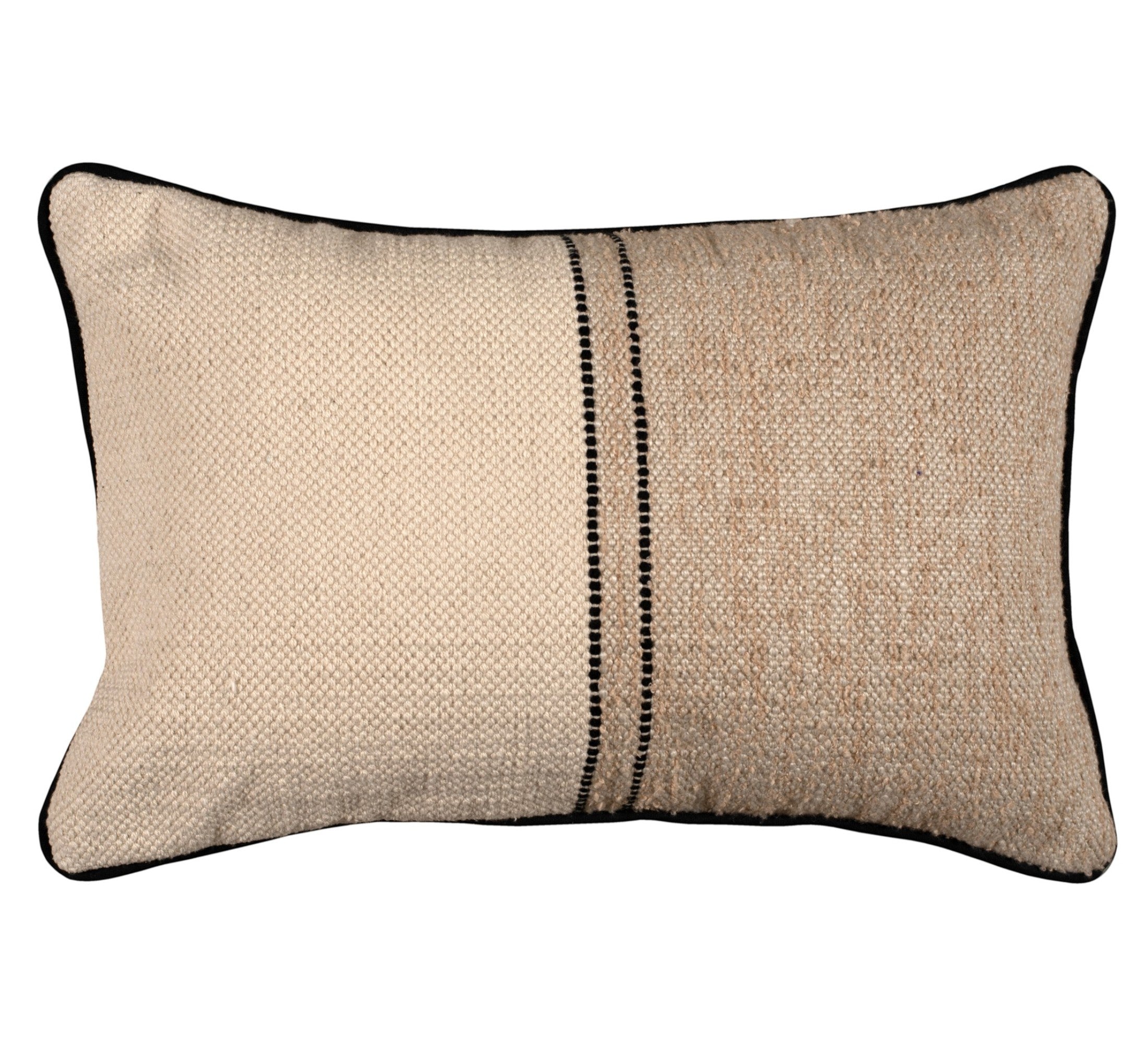 Elin Handwoven Linen Blend Cushion 35x55cm Ivory