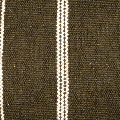 Eren Handwoven Stripe Cushion 35x55cm Olive & Natural