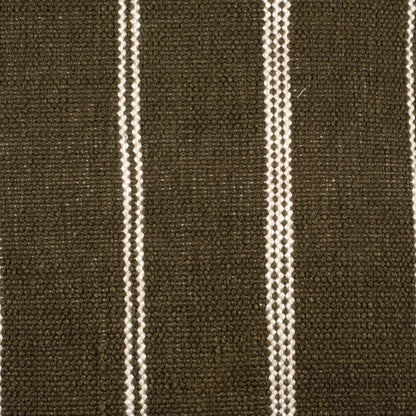 Eren Handwoven Stripe Cushion 50x50cm Olive & Natural