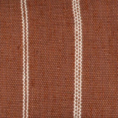 Eren Handwoven Stripe Cushion 50x50cm Rust & Natural