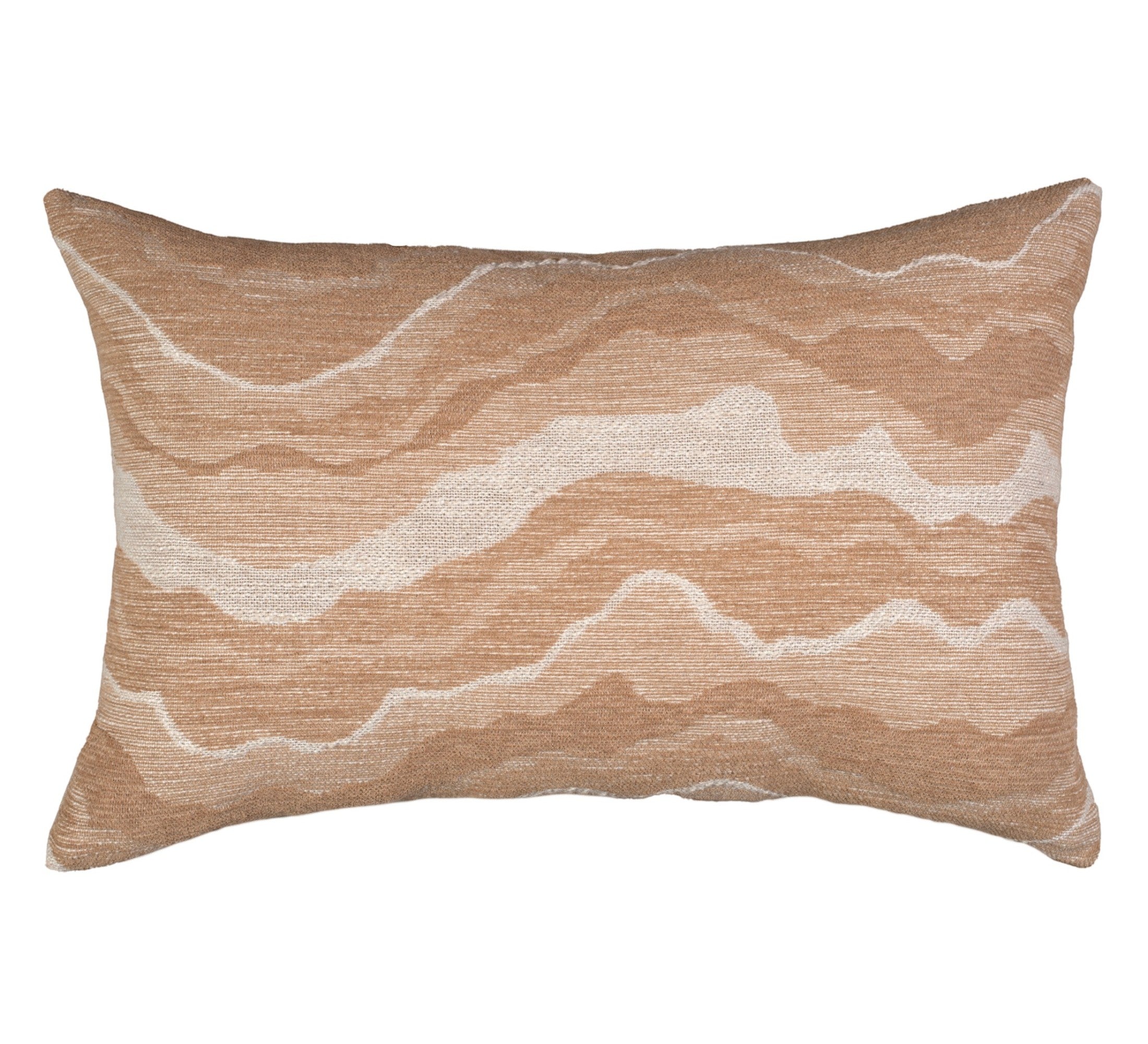 Samara Chenille Linen Blend Woven Cushion 35x55cm Beige