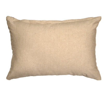 Samara Chenille Linen Blend Woven Cushion 35x55cm Beige
