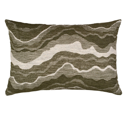 Samara Chenille Linen Blend Woven Cushion 35x55cm Olive