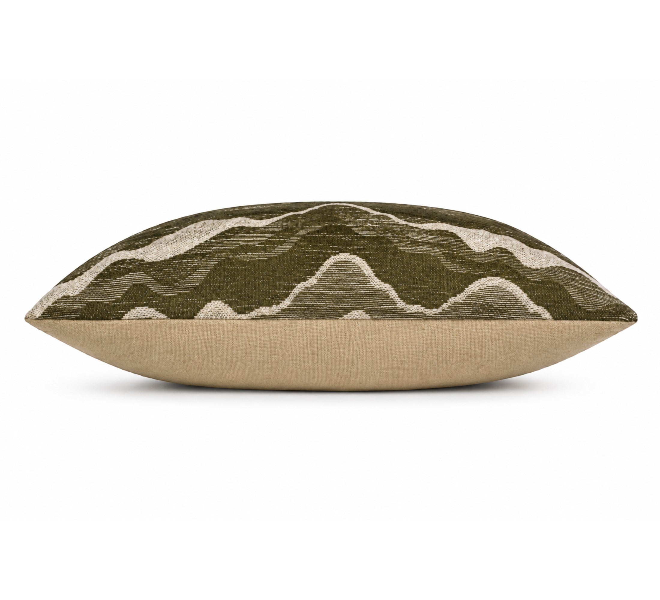 Samara Chenille Linen Blend Woven Cushion 35x55cm Olive