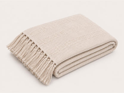 Terra Tassel Throw 130x170cm Beige