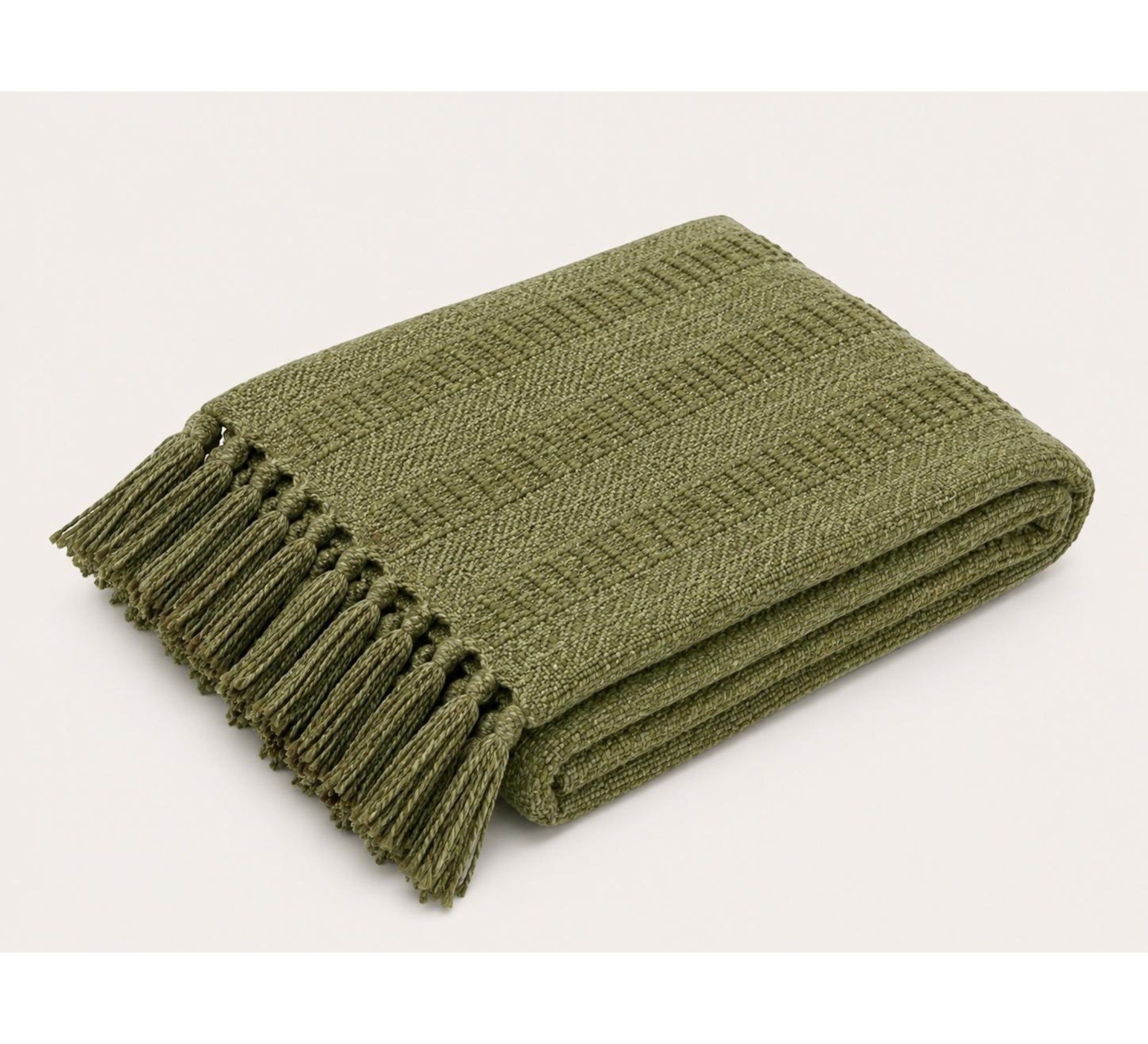 Terra Tassel Throw 130x170cm Olive
