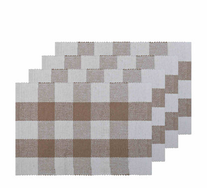 Provence Check Placemat Set of 4 33x48cm Camel