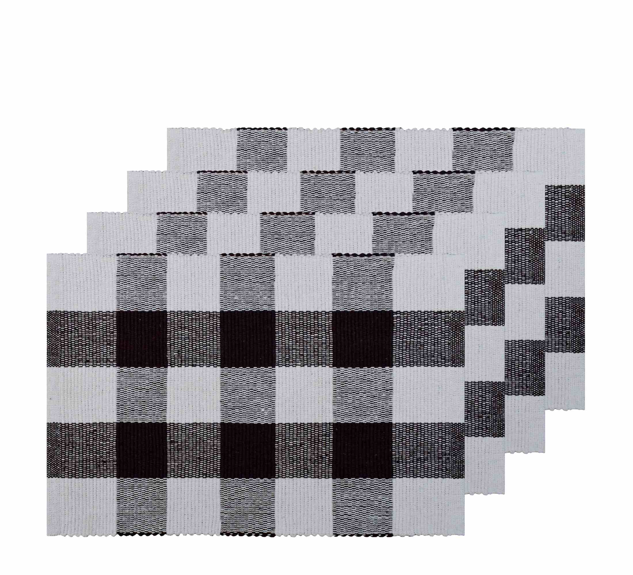 Provence Check Placemat Set of 4 33x48cm Chocolate Brown