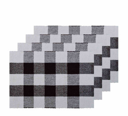 Provence Check Placemat Set of 4 33x48cm Chocolate Brown