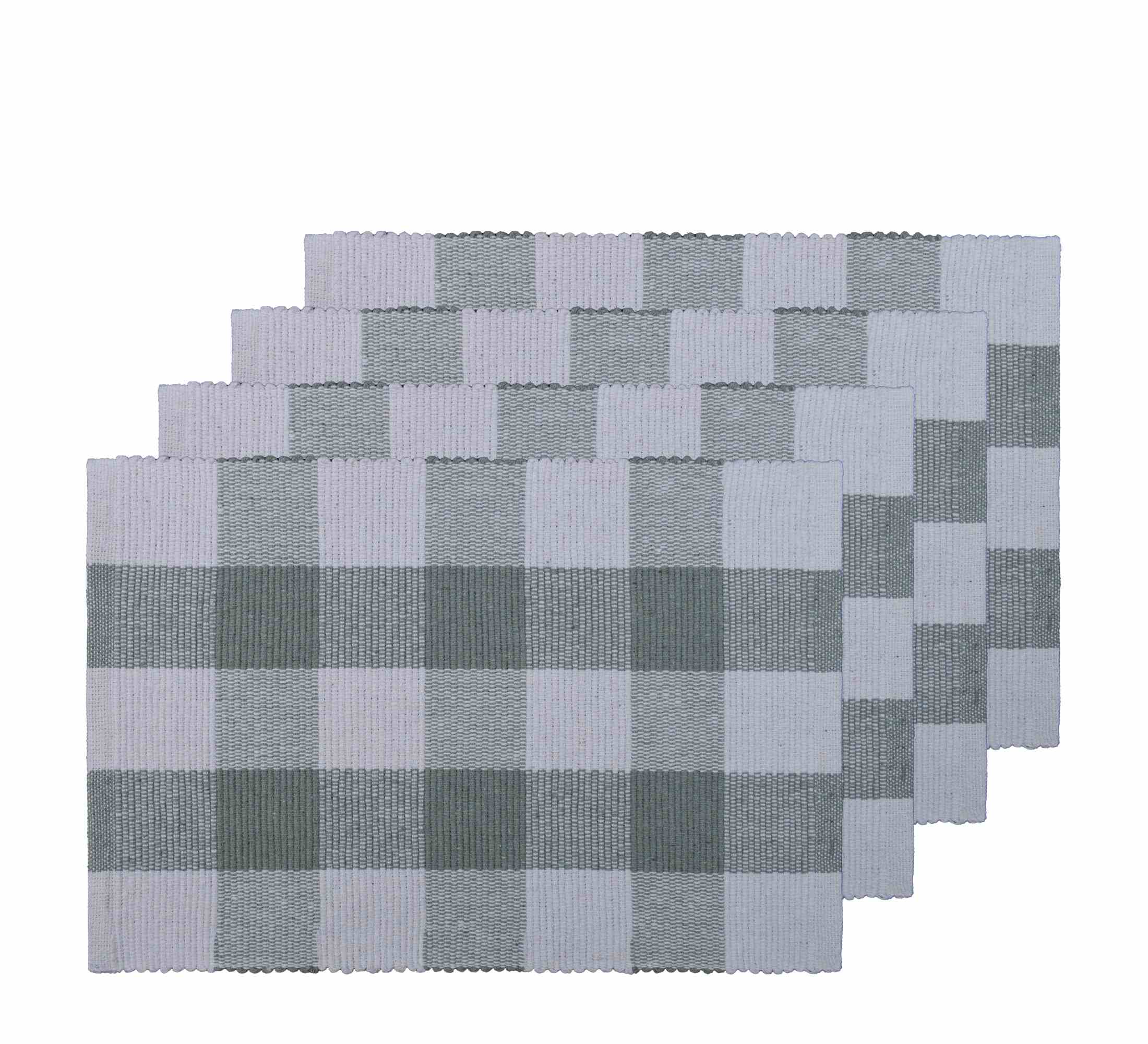 Provence Check Placemat Set of 4 33x48cm Oil Green