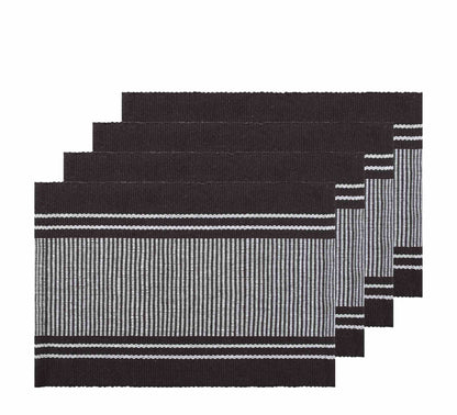 Provence Stripe Placemat Set of 4 33x48cm Chocolate Brown
