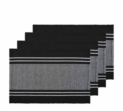 Provence Stripe Placemat Set of 4 33x48cm Jet Black