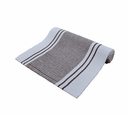 Provence Stripe Runner 37x180cm Chocolate Brown