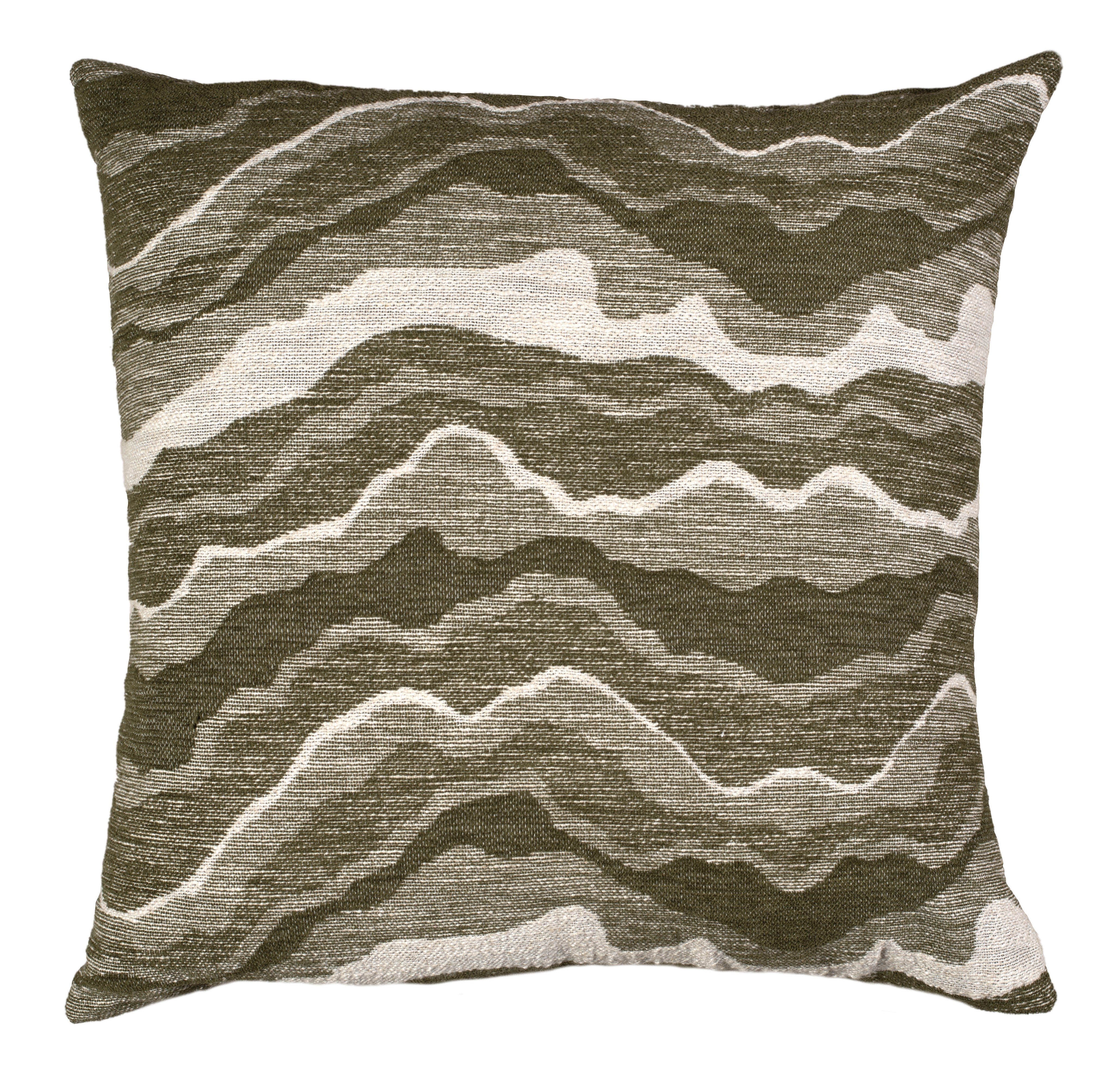 Samara Chenille Linen Blend Woven Cushion 50x50cm Olive
