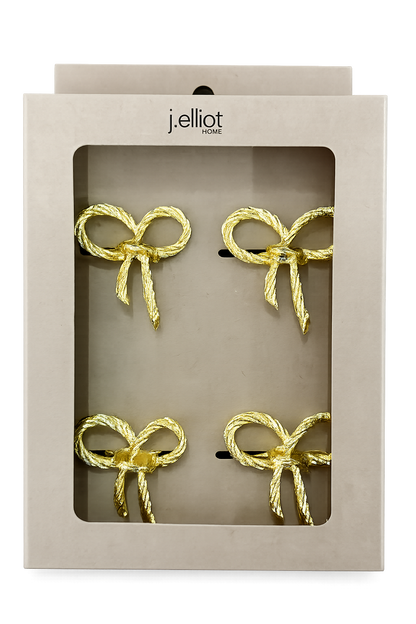 Bow Napkin Ring Set of 4 4.75x4.6x4.8cm Gold