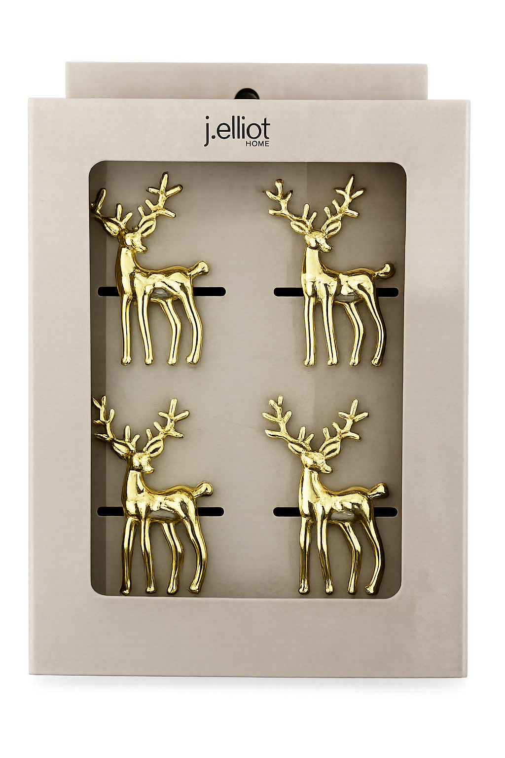 Reindeer Napkin Ring Set of 4 6.2x5.8x4.3cm Gold