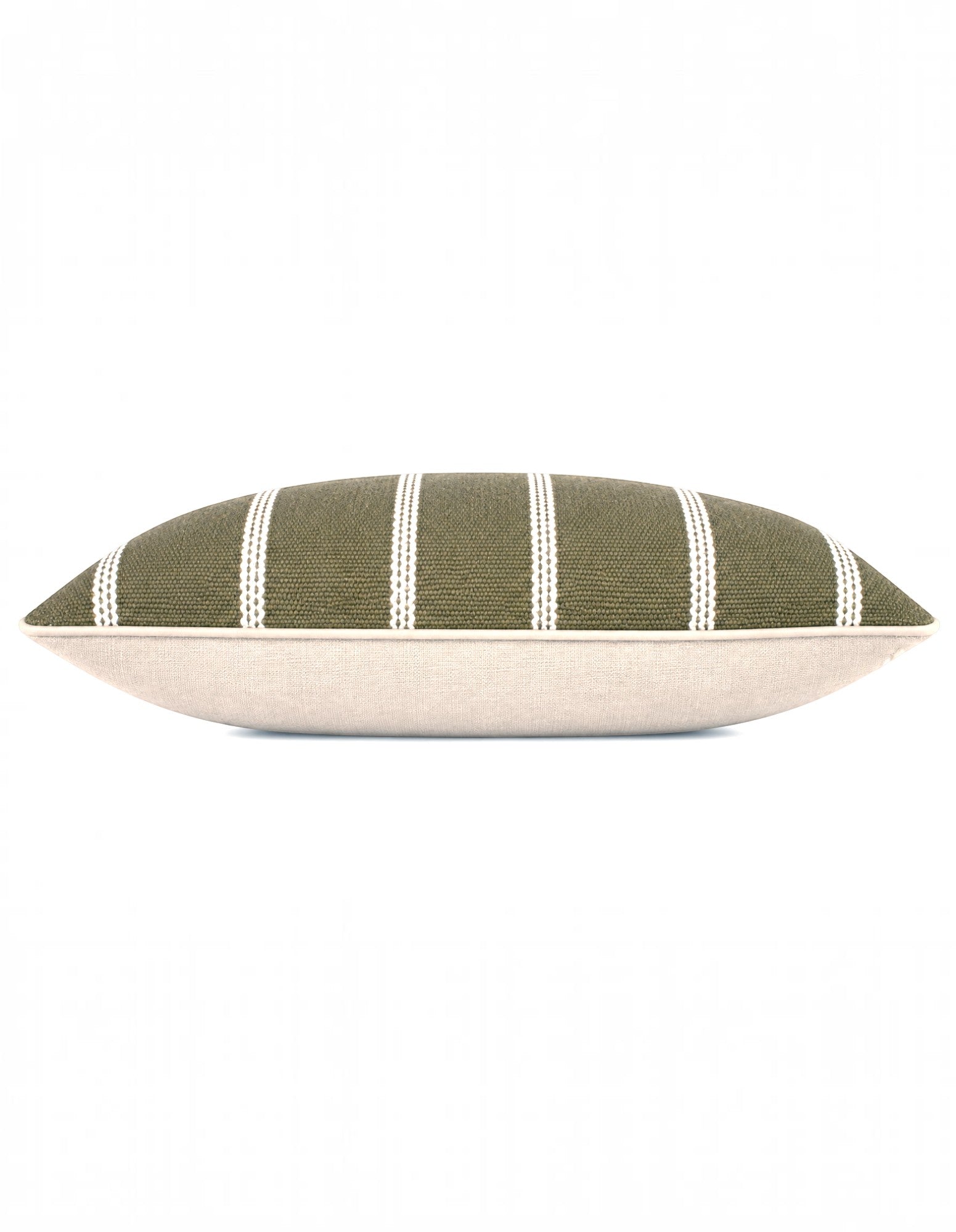 Eren Handwoven Stripe Cushion 35x55cm Olive & Natural