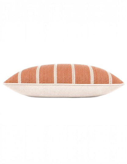Eren Handwoven Stripe Cushion 35x55cm Rust & Natural