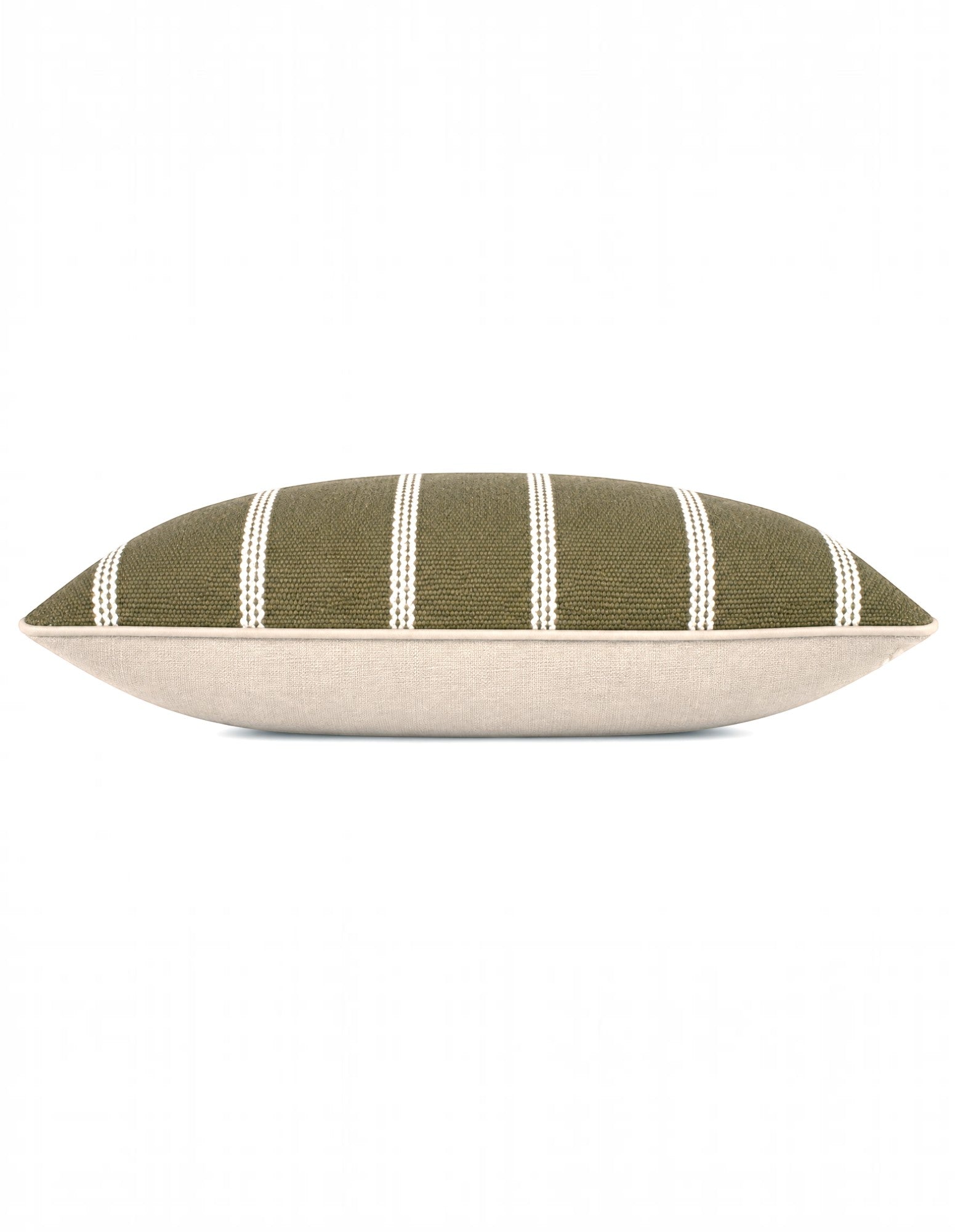 Eren Handwoven Stripe Cushion 50x50cm Olive & Natural