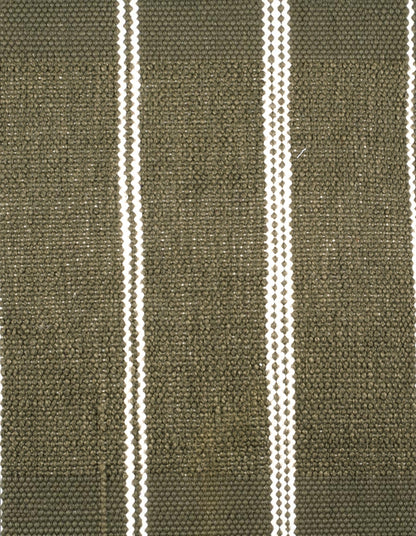 Eren Handwoven Stripe Cushion 50x50cm Olive & Natural