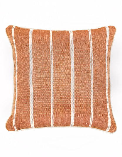 Eren Handwoven Stripe Cushion 50x50cm Rust & Natural