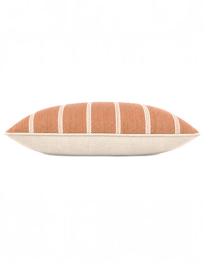Eren Handwoven Stripe Cushion 50x50cm Rust & Natural