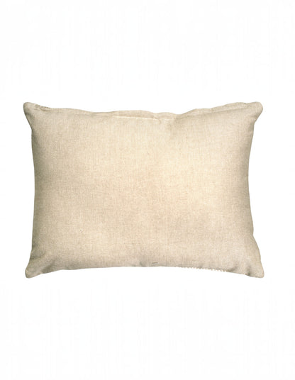 Samara Chenille Linen Blend Woven Cushion 35x55cm Olive