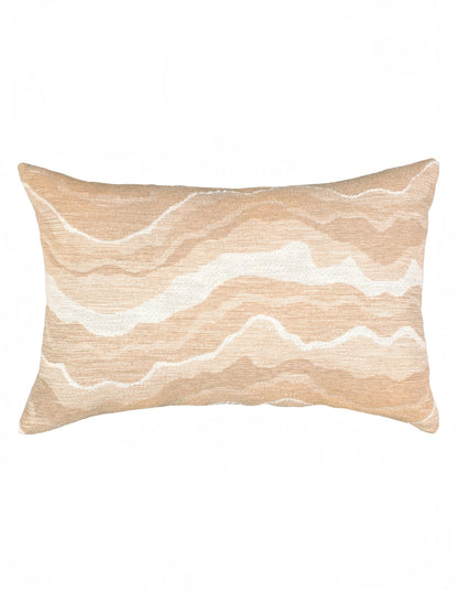Samara Chenille Linen Blend Woven Cushion 35x55cm Beige