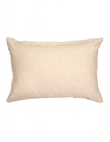 Samara Chenille Linen Blend Woven Cushion 35x55cm Beige