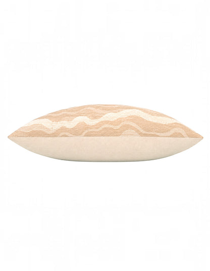 Samara Chenille Linen Blend Woven Cushion 35x55cm Beige