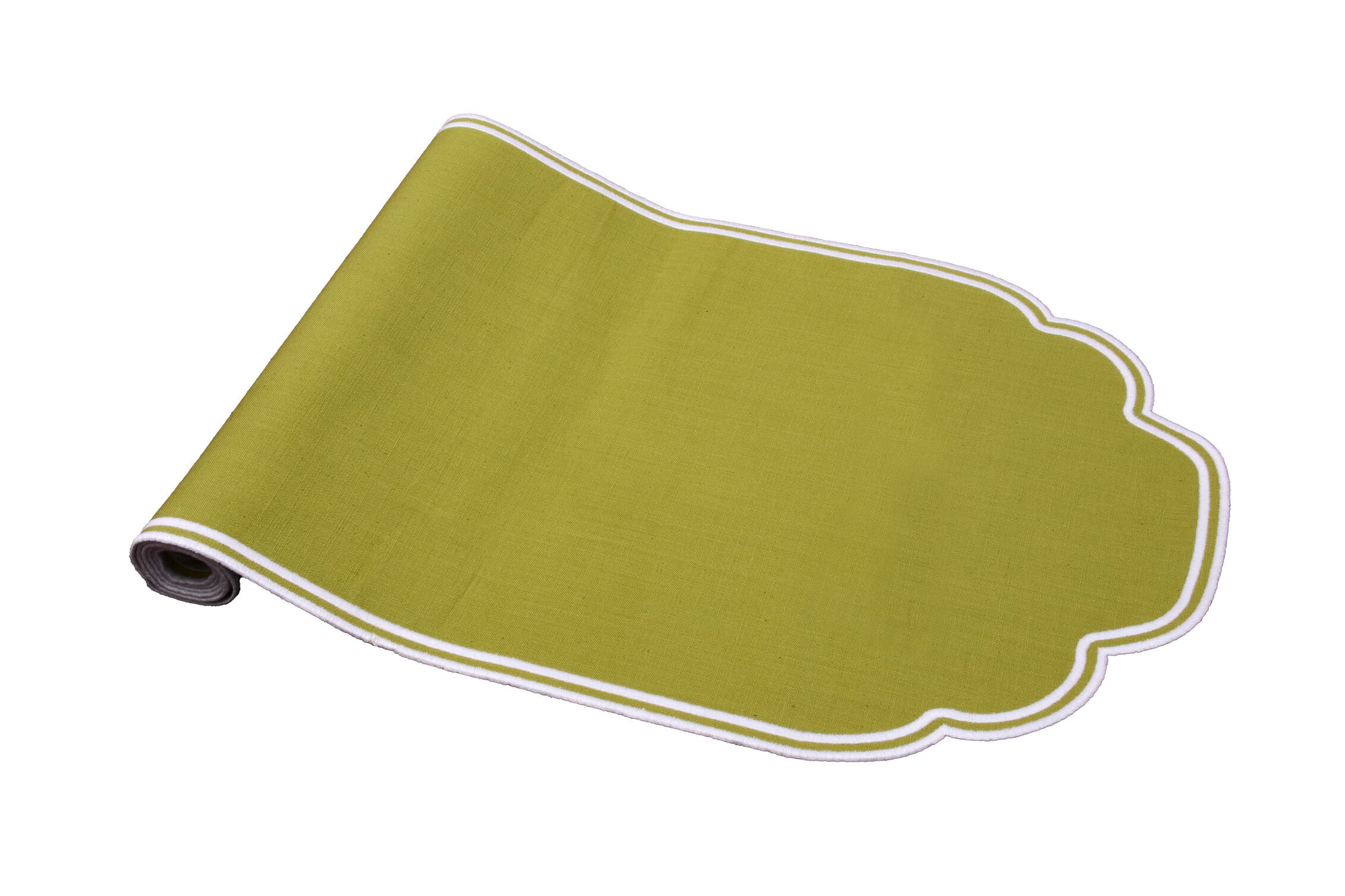 Gelato Scalloped Runner 40x145cm Pistachio Green