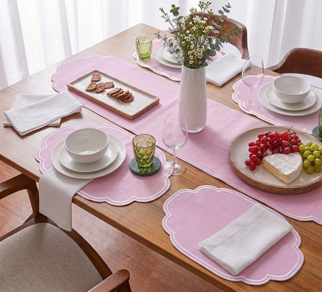Gelato Scalloped Runner 40x145cm Pastel Lilac