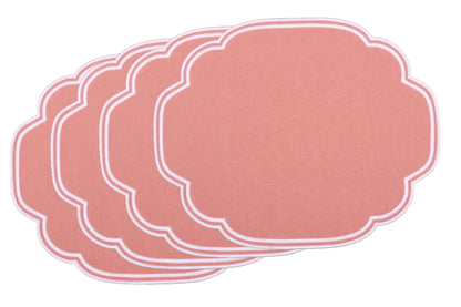 Gelato Scalloped Placemat Set of 4 33x48cm Mellow Rose