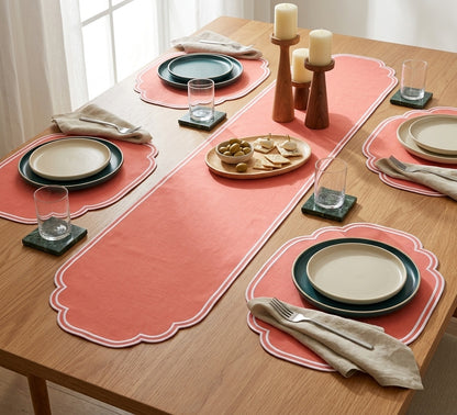 Gelato Scalloped Placemat Set of 4 33x48cm Mellow Rose